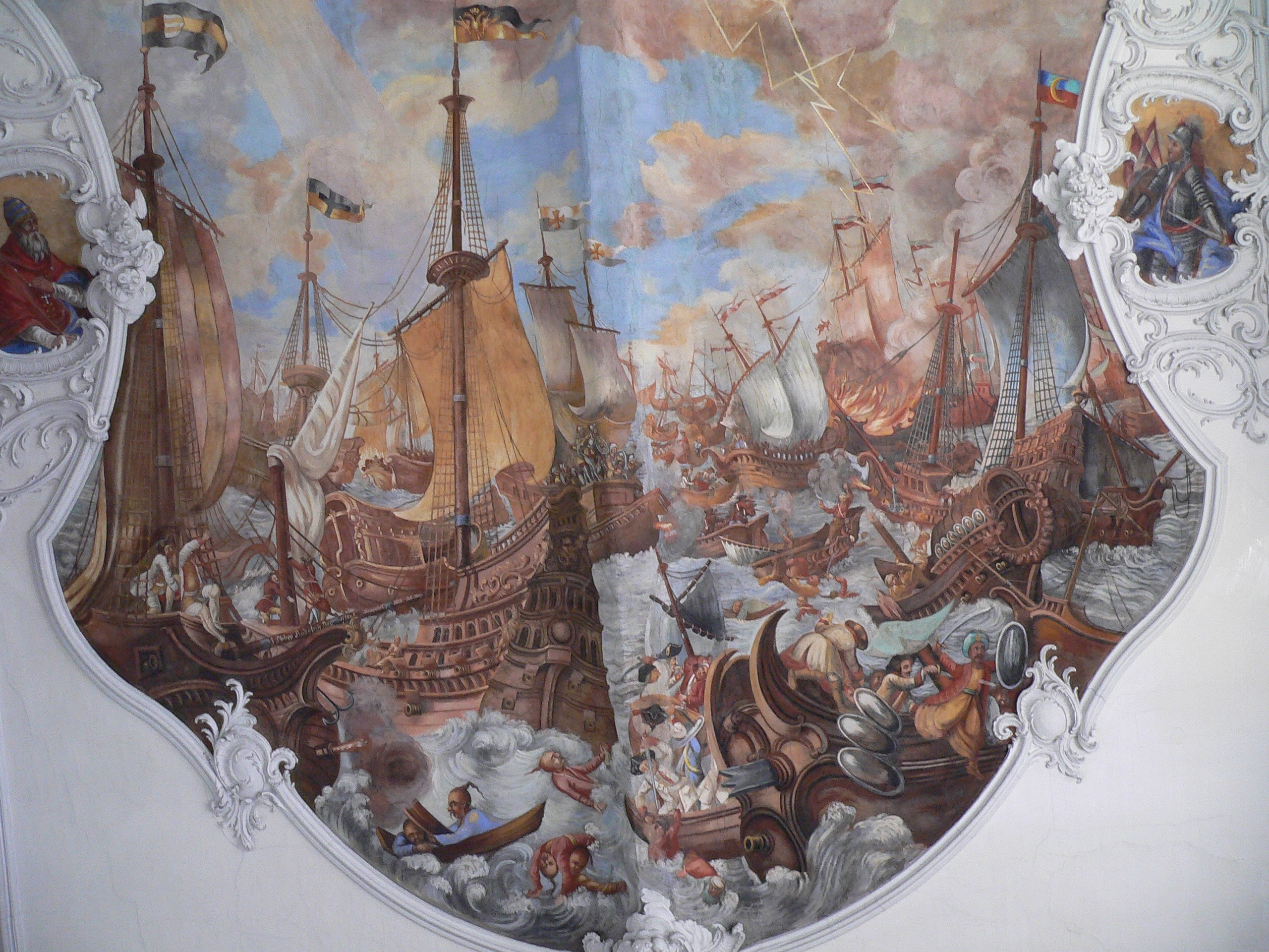 Seeschlacht von Lepanto an der Decke von Maria Sondheim | Foto: Bernhard Schneider